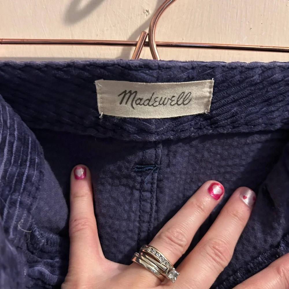 Madewell Emmett Wide Leg Crop Pants in Corduroy dark blue size 27 - Picture 5 of 6